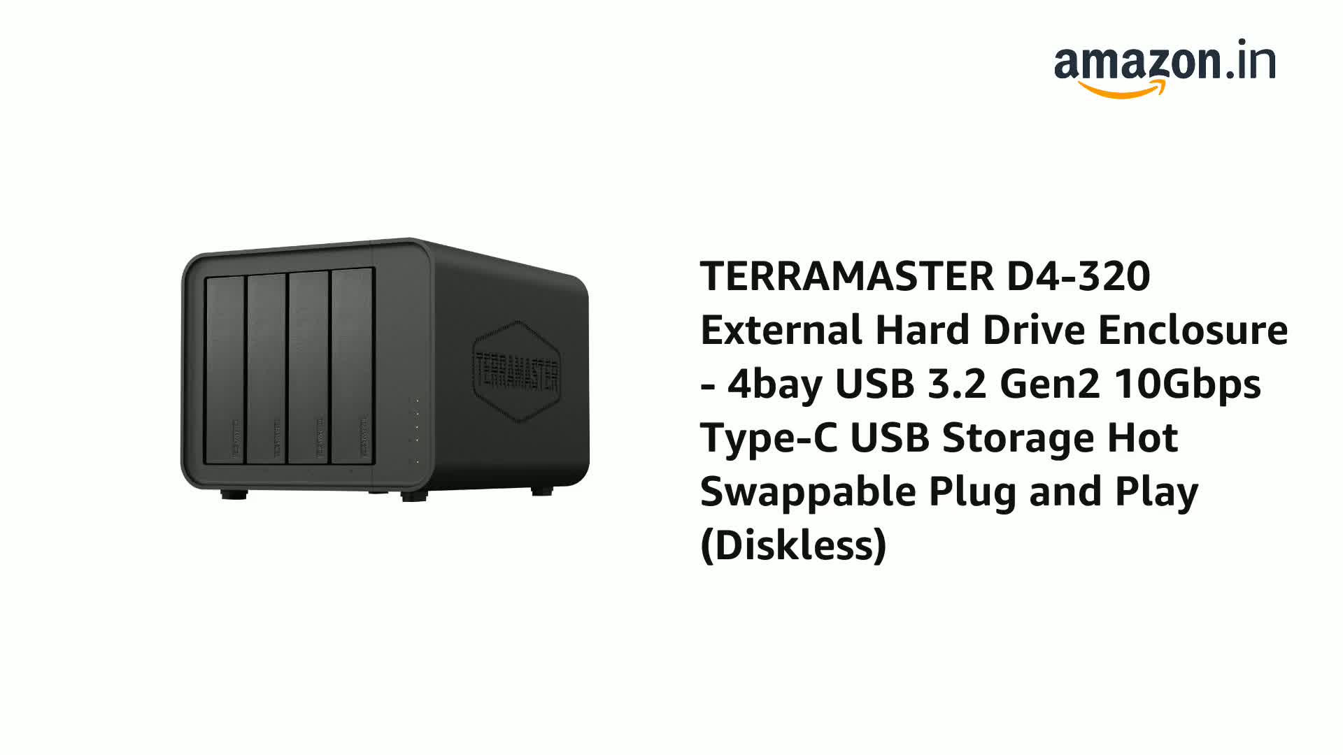 TERRAMASTER D4-320 External Hard Drive Enclosure - 4bay USB 3.2
