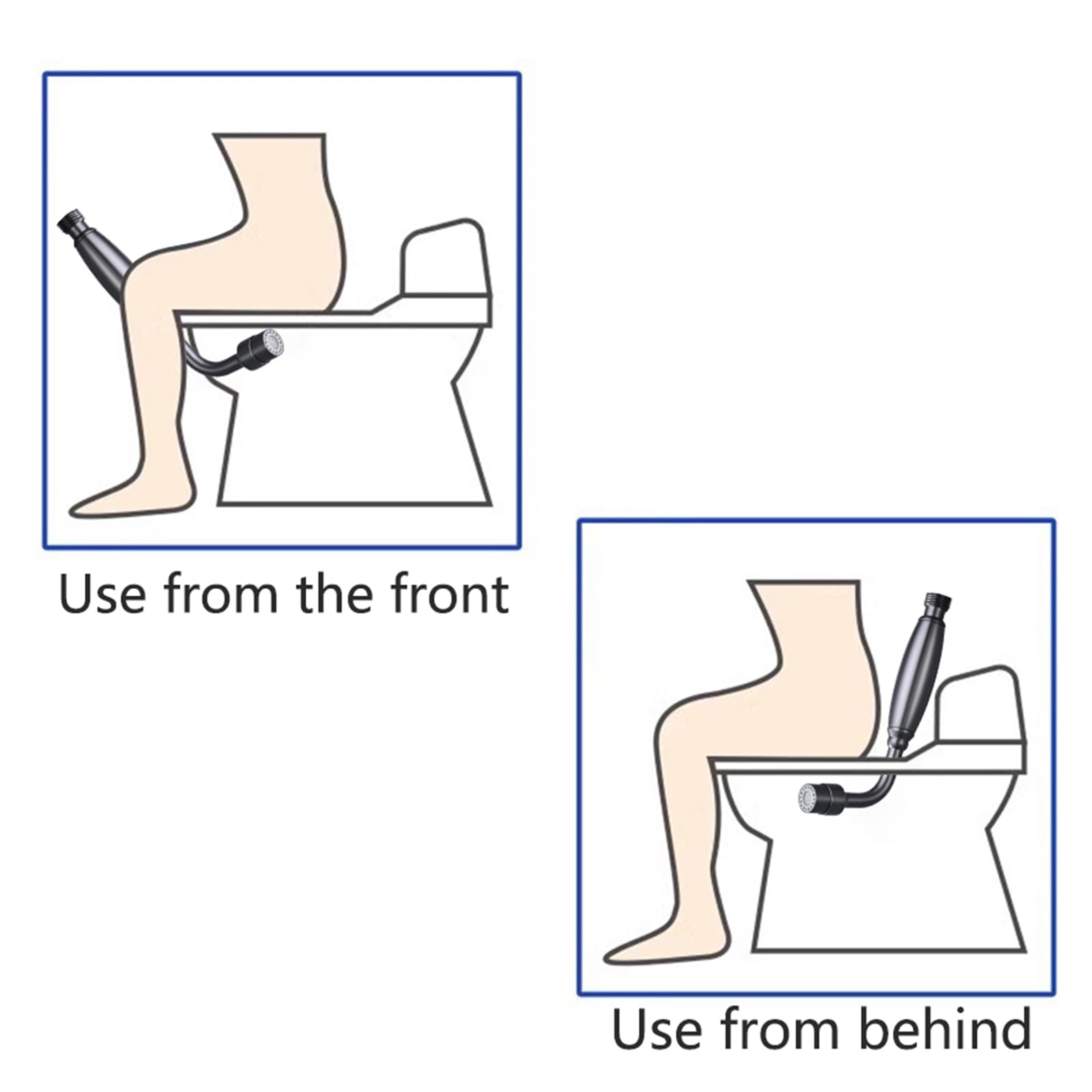 Pulvérisateur de Bidet À Main Sortie D'Eau À Double Mode Douchette Toilette Intime Reglable pour L'Hygiène Personnelle Gris