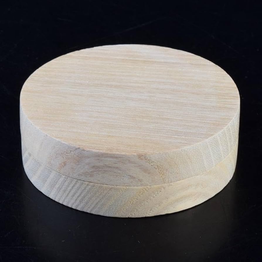 【茶道具】指物師萩井好斎造　桐丸香合　香合300 茶道具】指物師萩井好斎造 桐丸香合 香合300