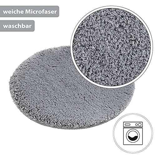 PANA Flauschige Hochflor Badematte Rund in versch. Farben und Größen • Badteppich aus weichen Mikrofasern - rutschfest… – Bild 5
