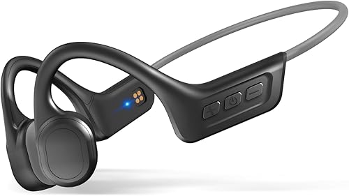 Auriculares de conducción ósea, IPX7 impermeables inalámbricos deportivos, auriculares abiertos Bluetooth 5.3 con micrófono, tiempo de reproducción