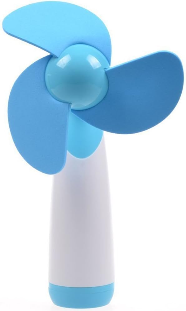 Portable Mini Fan AA Battery Powered Super Mute Cooling Fan for Home, Office and Travel - Blue