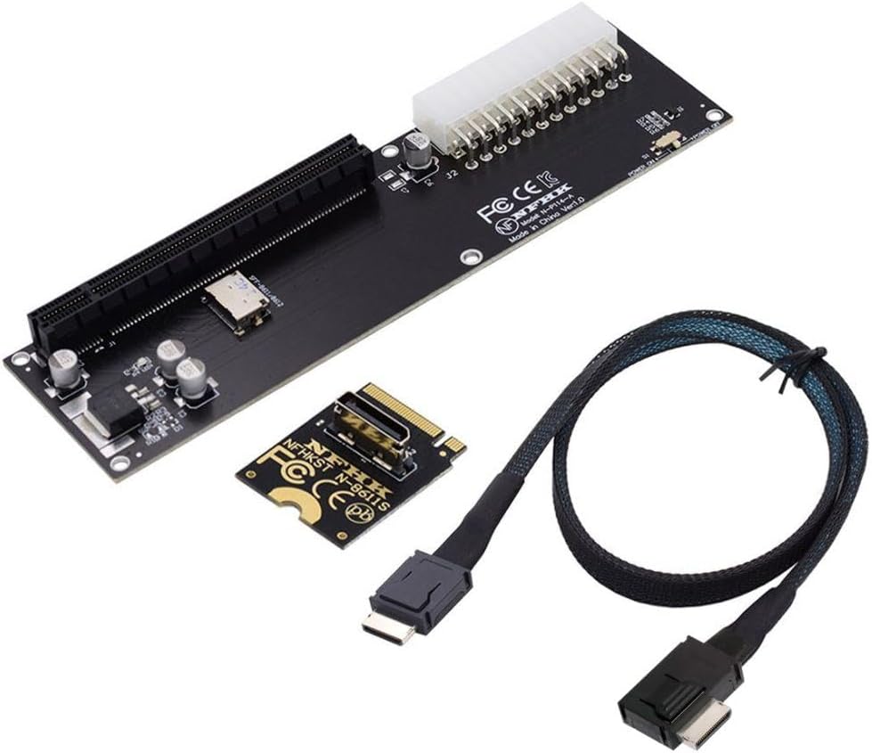 chenyang Oculink SFF-8612 to PCI-E 3.0/4.0 M.2 M-Key to PCIe 3.0/4.0 X16 Adapter for eGPU/GPD Win Max2 External Graphics Card & SSD