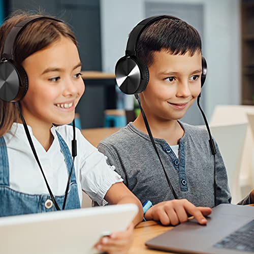 Classroom Headphones-Bulk 10-Pack, Student On Ear Comfy Swivel Earphones For Library, School, Airplane, Kids-For Online Learning And Travel, Hq Stereo Sound 3.5Mm Jack (Black With Microphone) #TOP5