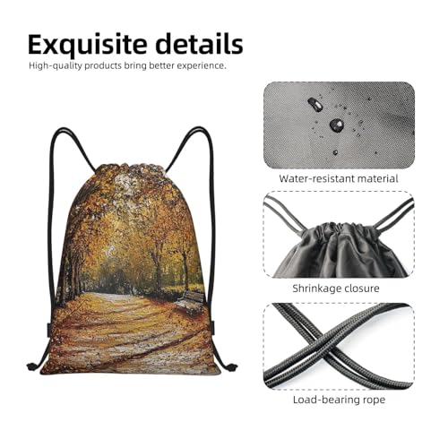 Drawstring Backpack Gym Drawstring Bag Autumn Park Sackpack String Bag for Sports Travel4