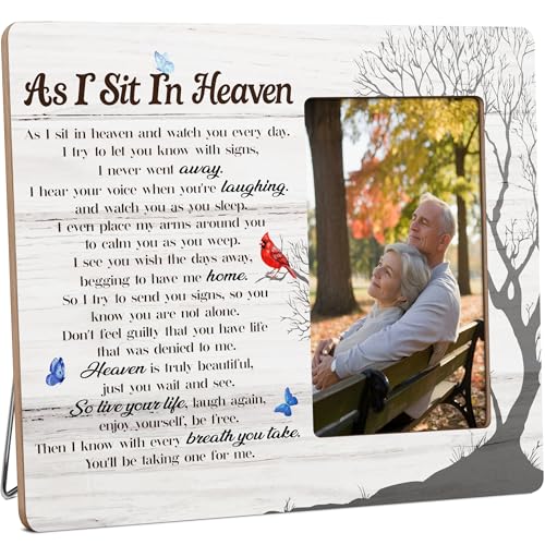 HODODAN Memorial Picture Frame Gifts for Loss of Loved One Sympathy Gifts In Memory of Loved Ones Wooden Picture Frame 4x6 inch Photo