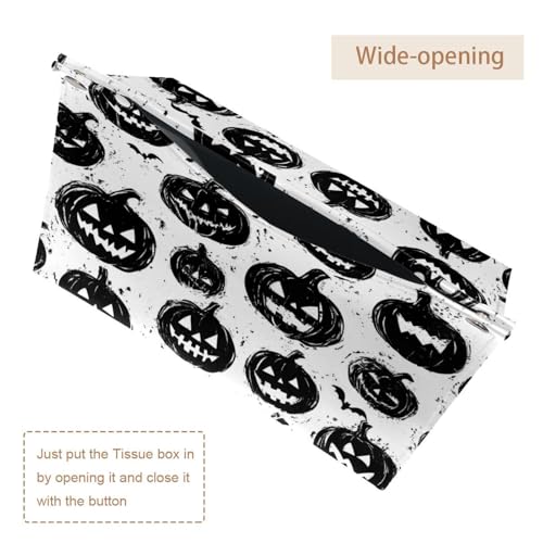 Boîte à mouchoirs Halloween (Lot de 2) - Distributeur de serviettes lavable pour la maison - 6