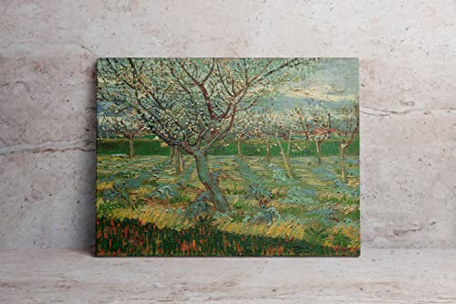 Apricot Trees In Blossom By Vincent Van Gogh, Famous Art Prints Van Gogh Oil Paintings Reproduction Abstract Landscape Pictures Printed On Canvas Wall Art Modern Home Decor (4-Framed,8X10Inch/20X25Cm) #TOP3