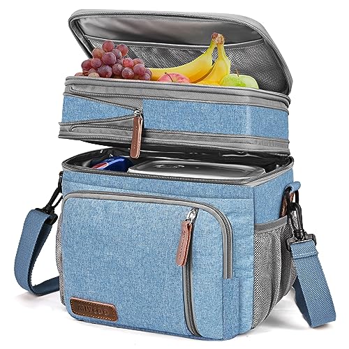 MIYCOO Kühltasche Lunchtasche fürs Männer und Frauen - Doppeldecker Lunchtasche, Mittagessen Tasche - Auslaufsichere Picknicktasche fürs Erwachsene fürs Campen, Picknick,...