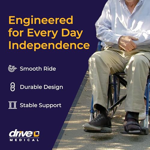 Drive Medical Blue Streak Lightweight Wheelchair, Footrests, 18" Seat Alternate view