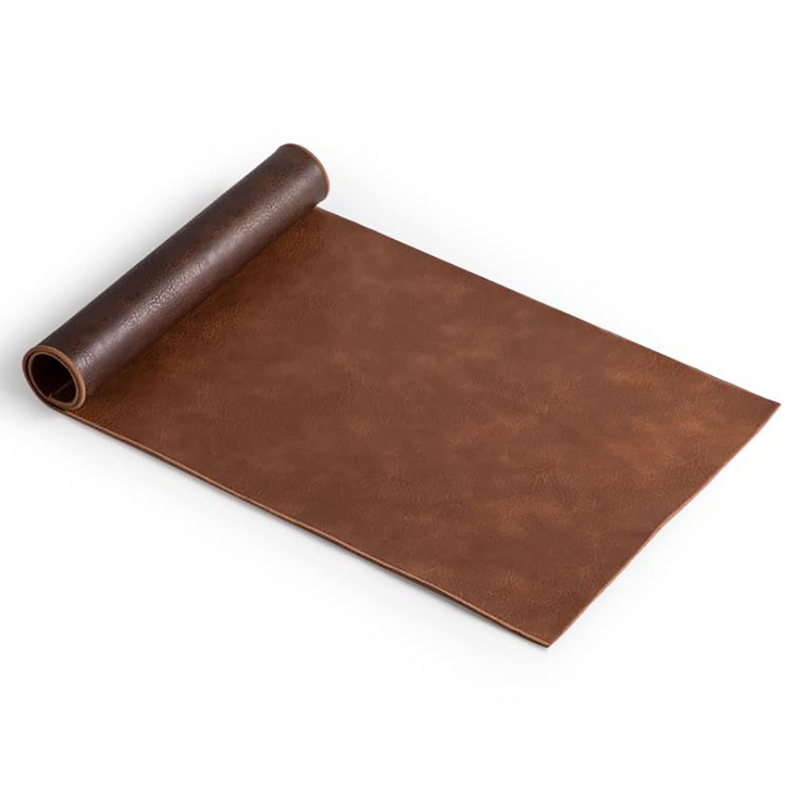 Generisch Tischläufer, wasserdichter Tischläufer aus Leder mit Quaste für Möbel, geeignet für Zuhause, Weihnachtsfeiern, Restaurants, Platzsets (Farbe: Braun, Größe: L 39,37 x B 19,69 Zoll)