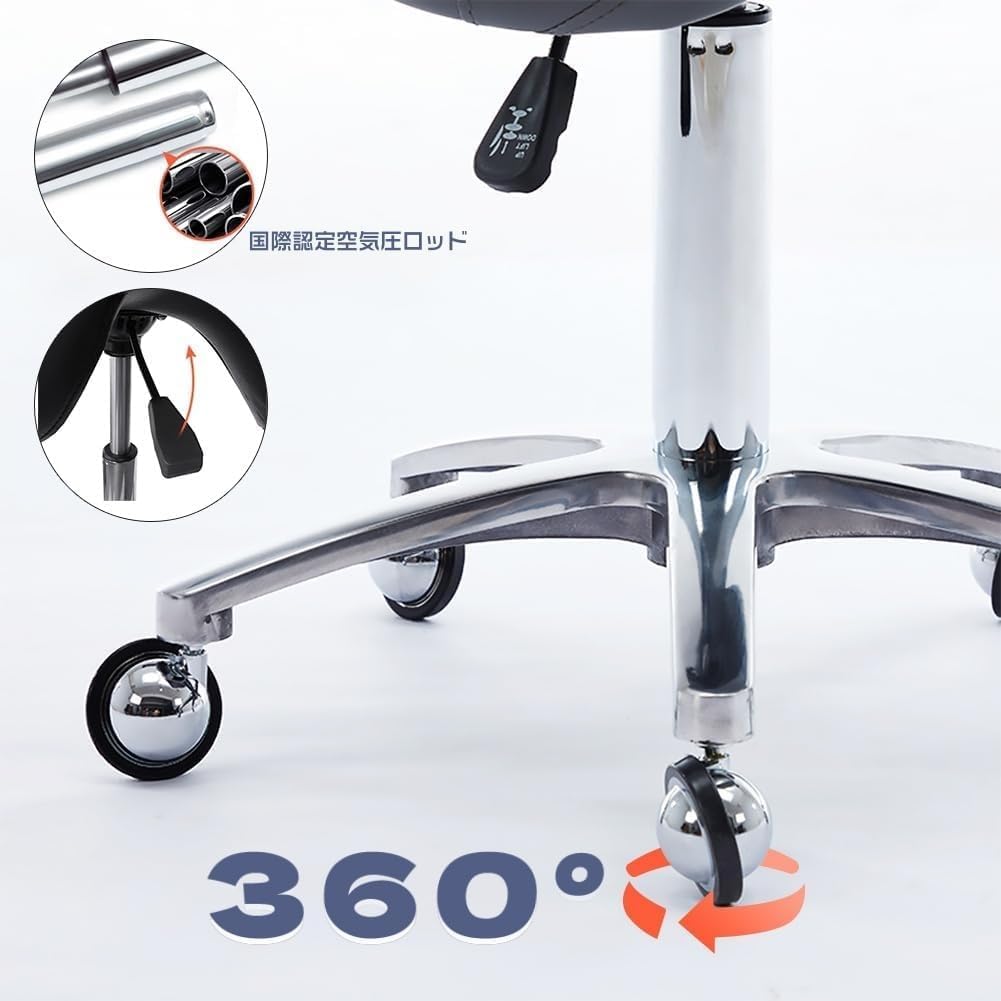 JourneyJoltサドルスツール ローリングチェア 人間工学 回転椅子 調節可能 油圧スツール 歯科 オフィス マッサージ クリ