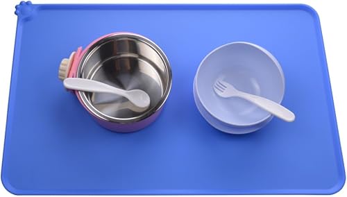 Miniatura 9 de Tapete de comida para perros, tapete de silicona antideslizante para alimentación de mascotas, mantel individual impermeable para perros pequeños