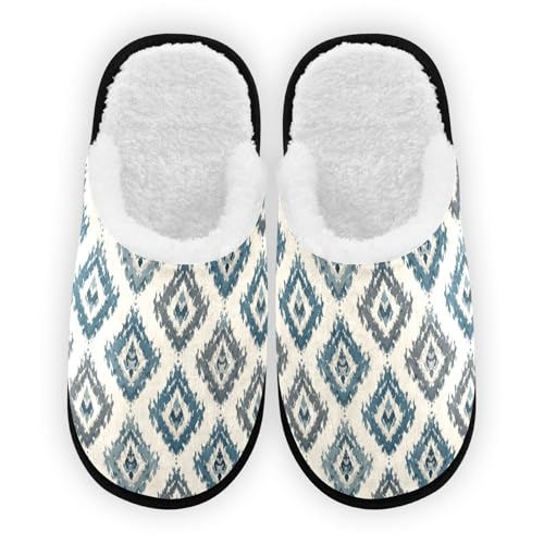 Bohemian Green Slippers For Women Men Soft Memory Foam Non-Slip Design Winter Indoor House Shoes Travel Slipper