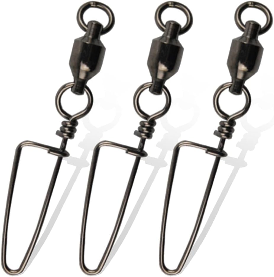 AGOOLBall Bearing Fishing Swivel Stainless Steel High Strength with Coastlock Snap Welded Ring Barrel Swivels Saltwater Standard High Strength 100% Copper & Nickle Coated