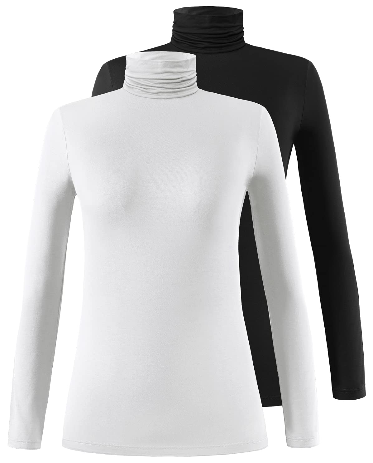 Star VibeWomen Thermal Polo Neck Tops Turtleneck Roll Neck Tops Lightweight Slim Turtleneck Jumpers Ladies