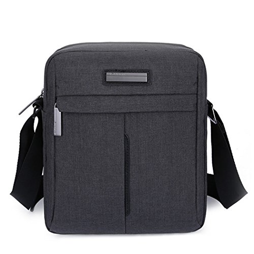 XSY Women Men's Single Shoulder Bag Crossbody Tablet Messenger Black Gray Size 8.7 x 2.8 x 10.2 Inches