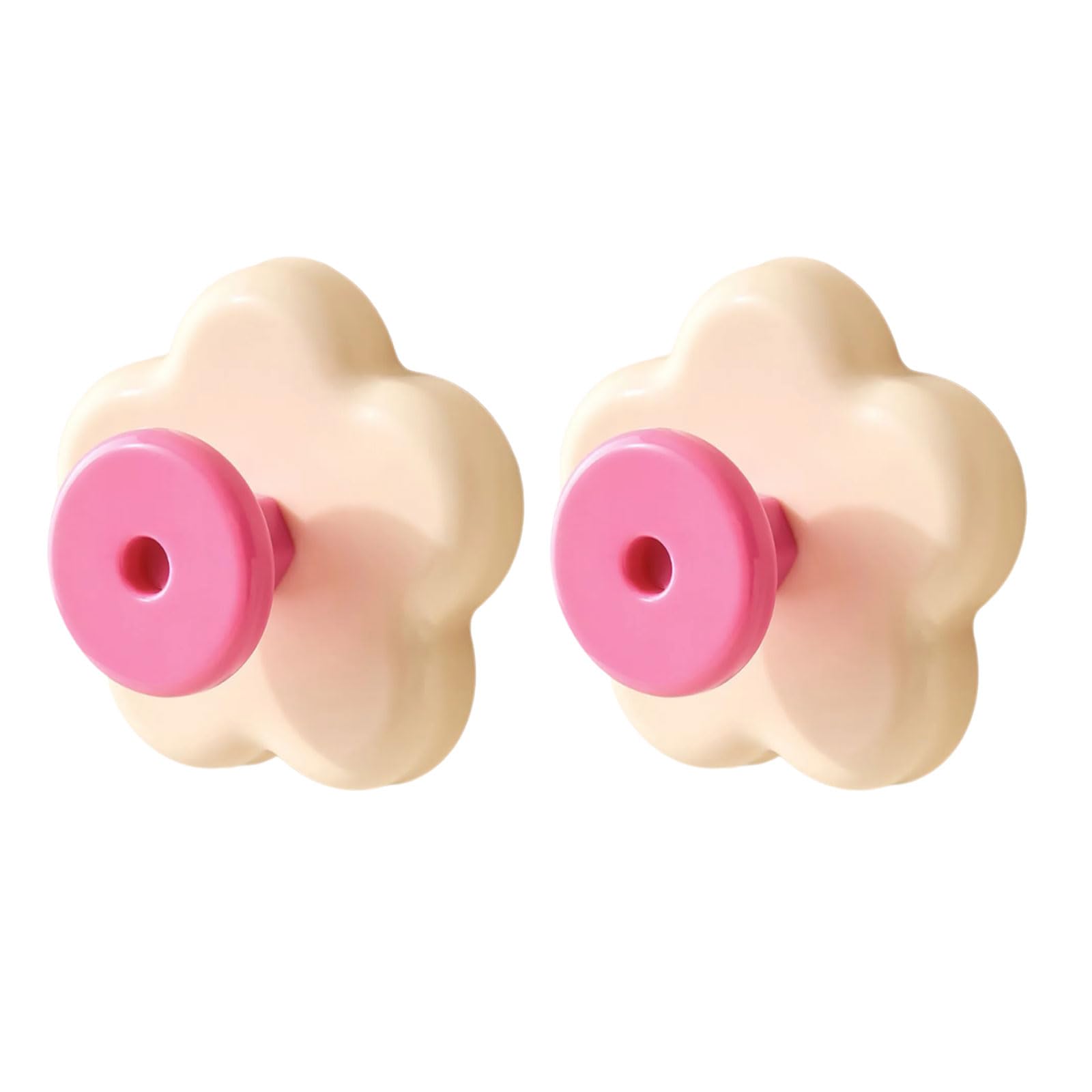 Msioytog Cream Color Decorative Flower Suction Cup Hook Drillless Installation For Smooth Surfaces Ideal For Organizing Small Items With Excellent Load Capacity Decorative Hook