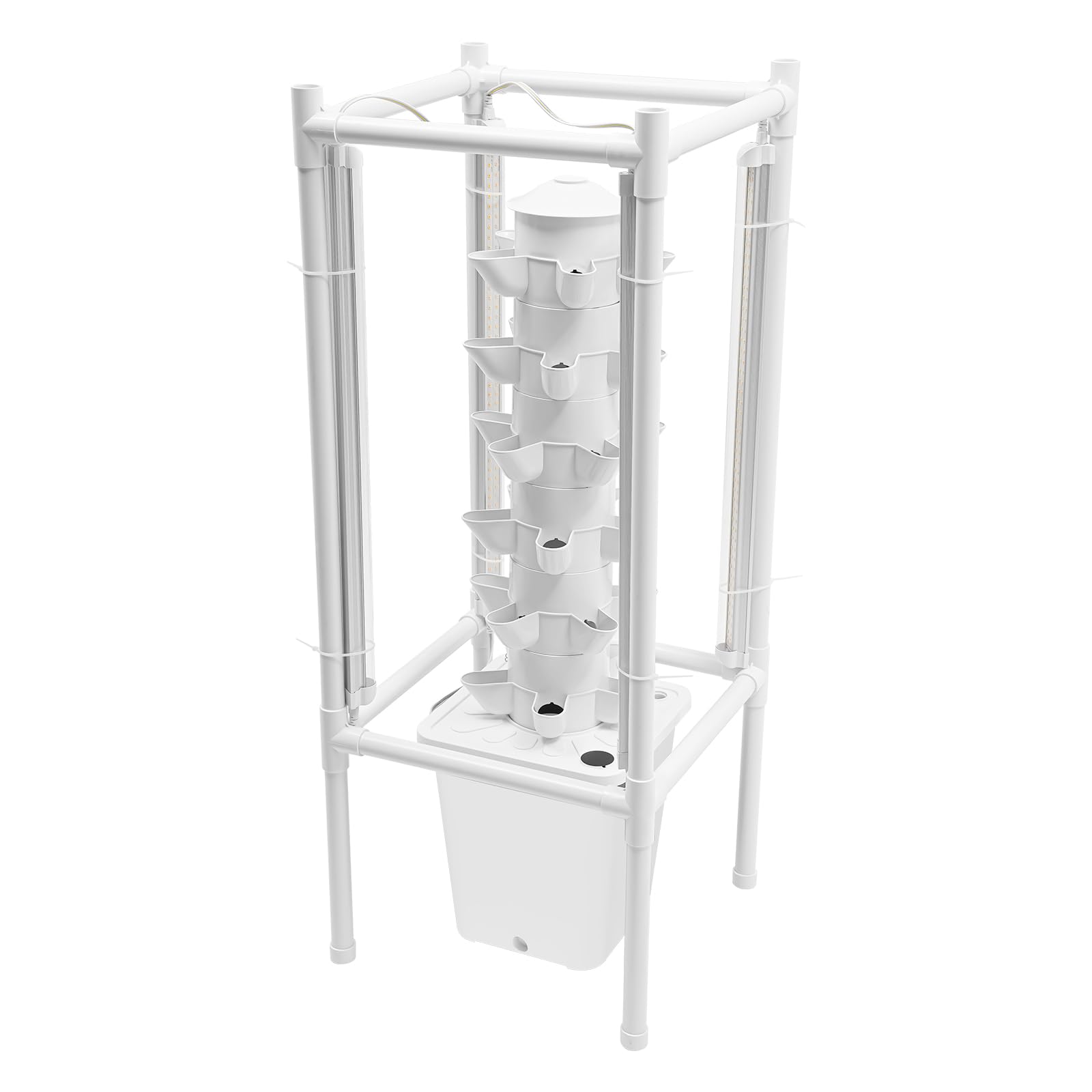 Sistema hidropónico, torre hidropónica de 6 capas, torre aeropónica con depósito de agua grande de 10 litros, torre hidropónica vertical con 30 agujeros para plantar, kit de cultivo aeroponics para