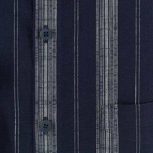 Image of 7-DAYS Men's Premium Striped Shirt - 100% Cotton, Tailored Fit (Between Slim & Regular), Full Sleeve, with Pocket - Smart Office & Casual Look