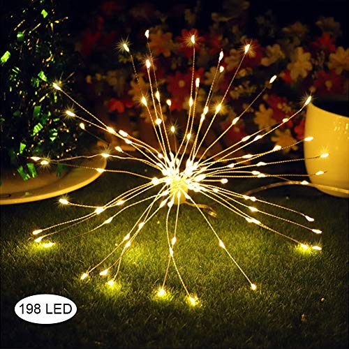 Preisvergleich Produktbild Hivexagon 198 LEDs Hängende Feuerwerkskörper 8 Modi Batteriebetrieb mit Fernbedienung, warmweißes LD166