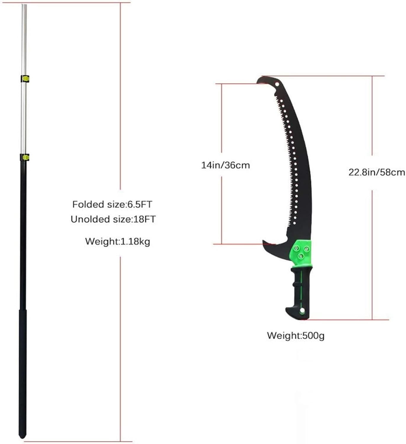 Telescopic Pole Saw Landscaping Telescopic Pruning Saw Branch and Leaf Trimmer with Telescopic Handle High-Altitude Tree Pruning Saw