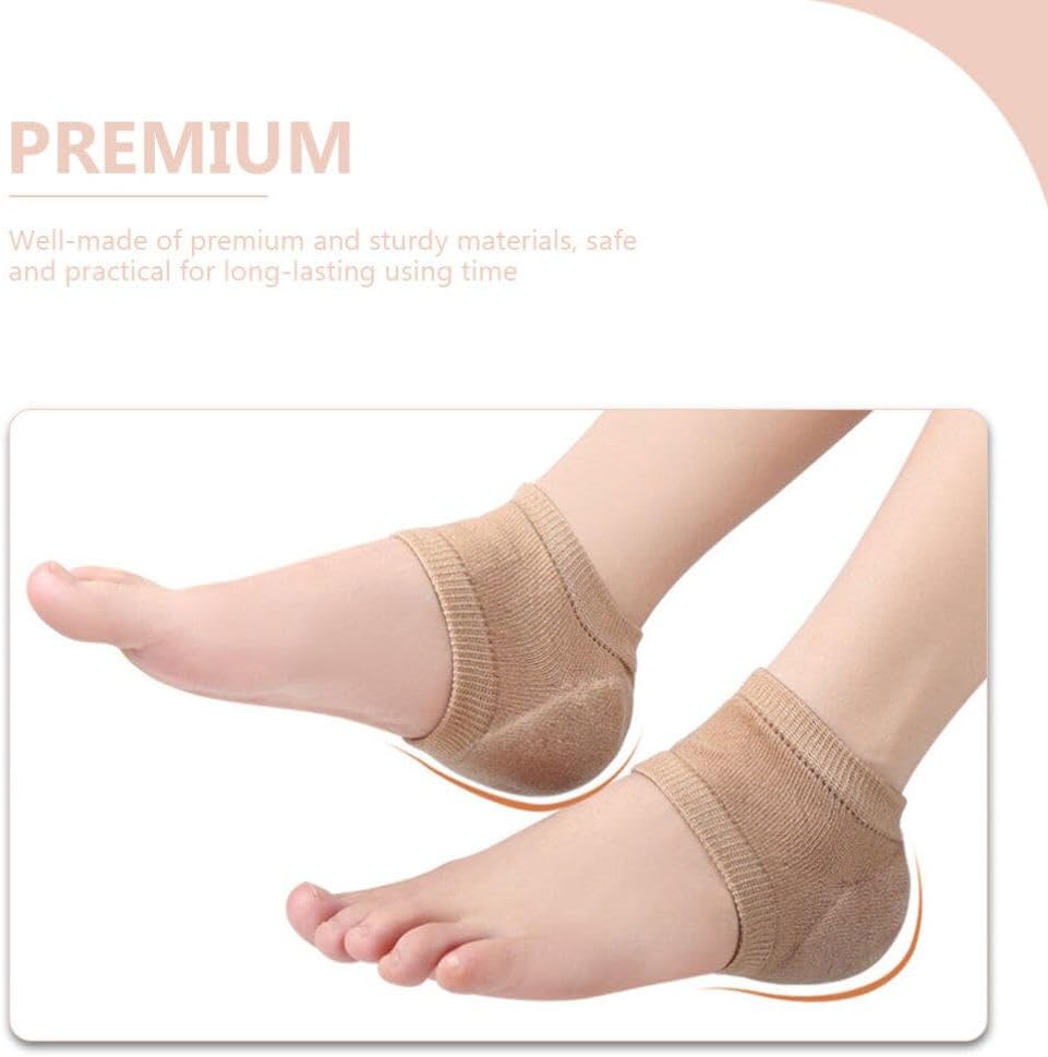 Uonlytech 2pairs Moisturizing Gel Heel Socks of Toeless for Cracked Heel Repair Material for Comfortable Foot Care for Men Women Washable Reusable