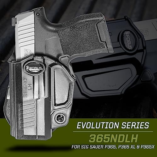 Fobus 365NDLH Concealed Carry OWB Paddle Holster for Sig Sauer P365, P365 XL, and P365X, Left Handed