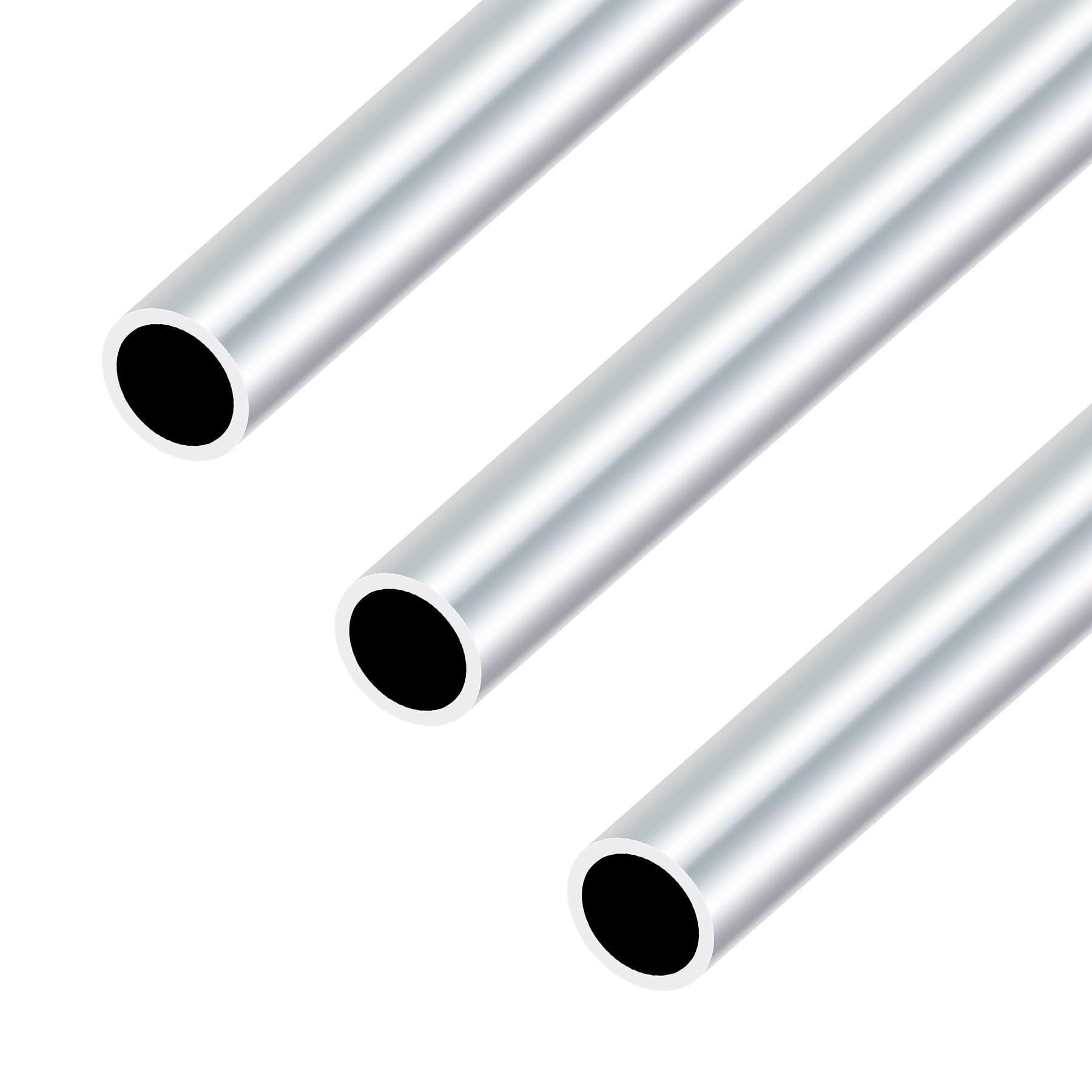 Imeistek Silver 6063 Aluminium Tubes,19Mm Od X 15Mm Id X 300Mm Length Seamless Aluminium Round Tubes For Diy Model,Industrial (3Pcs)