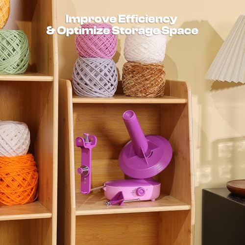 Image of Caydo A1 Max Electric Yarn Winder, 10oz Large Capacity Auto Yarn Spinner | Dual-Spring Strong Tension, Stepless Speed Smooth Yarn Cake Winding, Ideal Tool for Knitting & Crochet Craft Lovers Purple