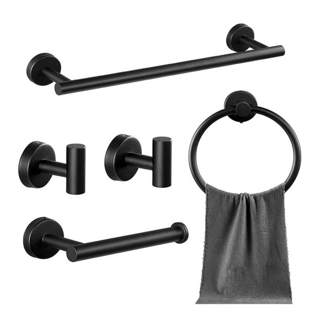 Barre à serviettes noir mat en acier inoxydable luxe pour salle de bain chic
