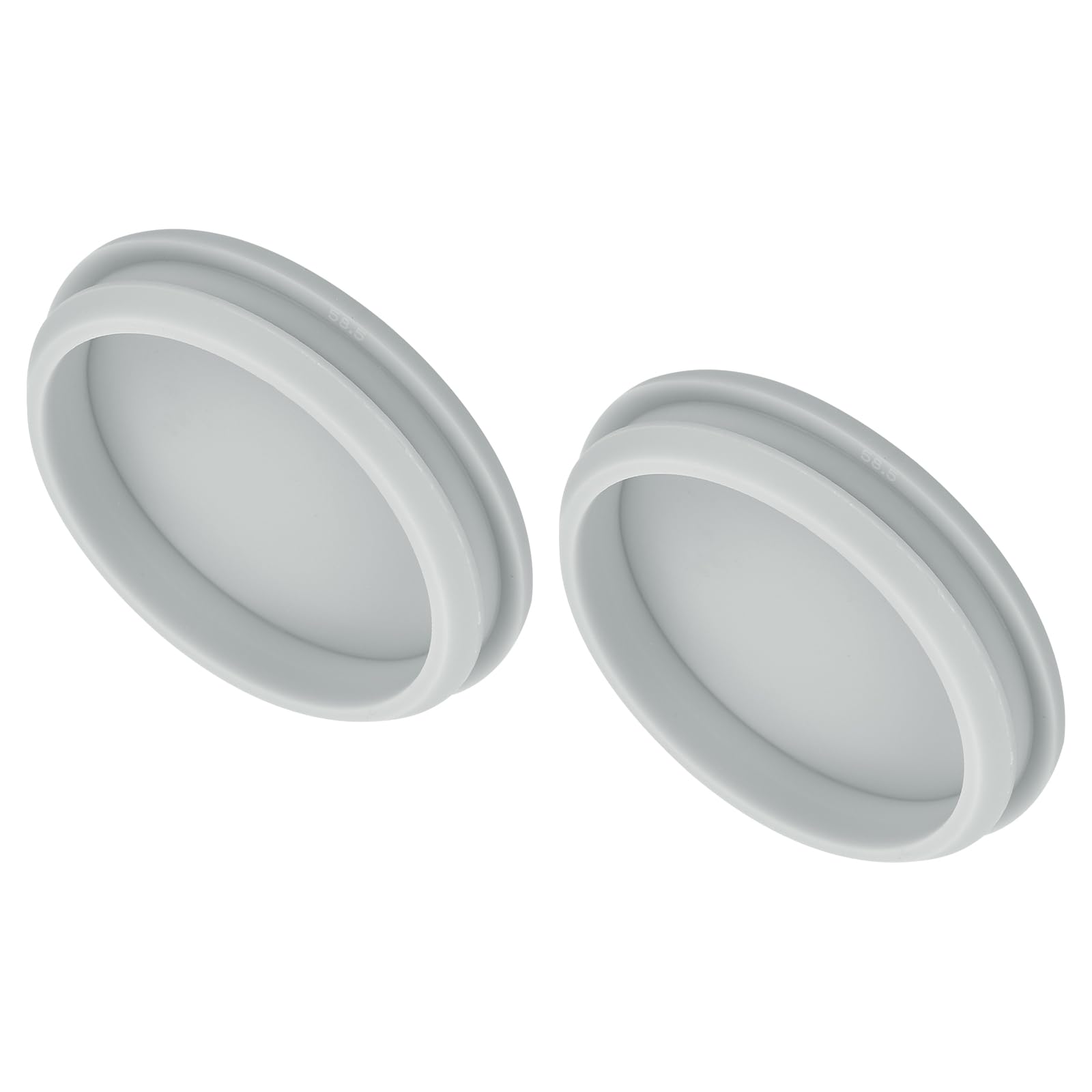 MECCANIXITY 2pcs Silicone Snap in Locking Hole Plugs,58.6mm/2.3 Inch Mounting Diameter Narrow Groove Width 5mm Panel Seal Cover Round for Kitchen Bulkheads Waterproof Sealing Plugs Grey