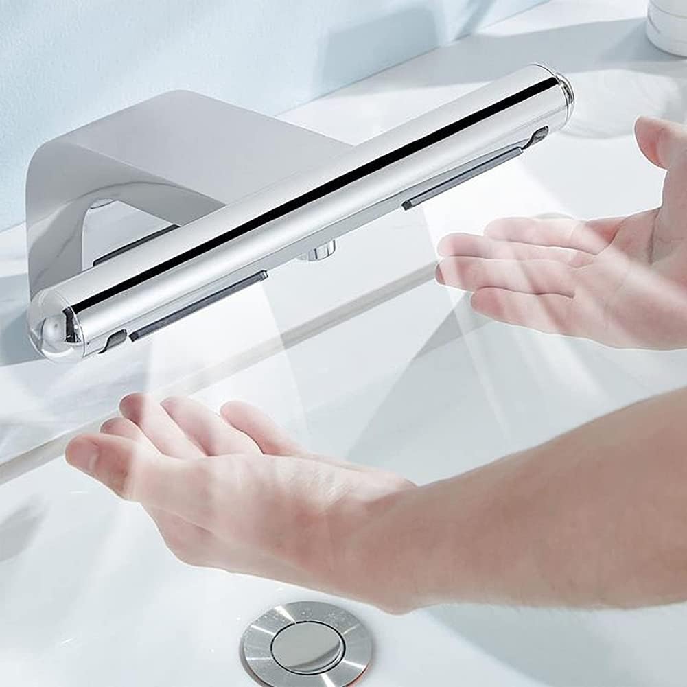 Asciugamani ad Aria Rubinetto Automatico con Sensore Touchless con Filtro HEPA, Asciuga Mani A Induzione da 1400 W con Interruttore Caldo E Freddo, Asciuga Mani Jet Air Bagno