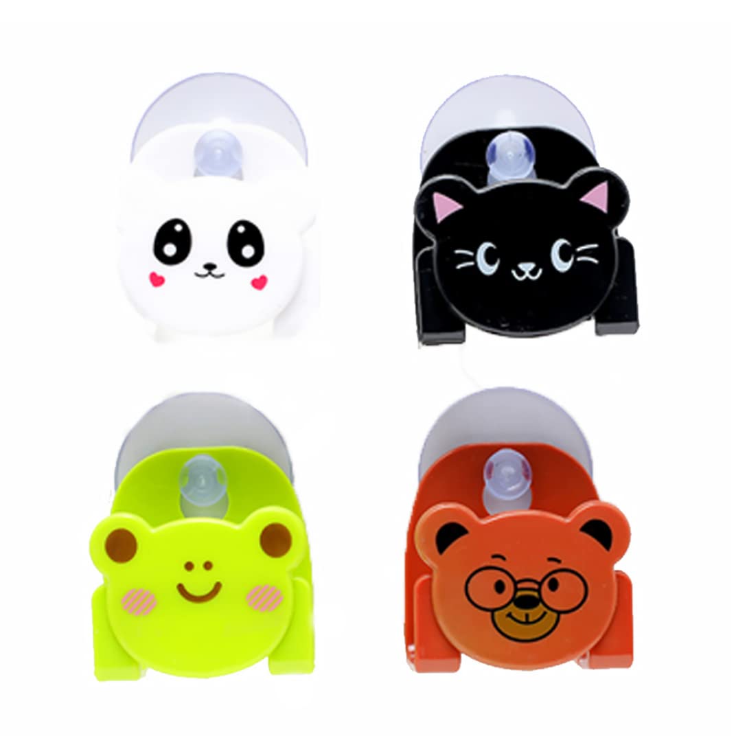 Cartoon Sponge Holder 4pcs Kitchen Sink Caddy Suction Cup Holder Mutifunctional Drain Wall Rack for Sponges Soap Scrubbers