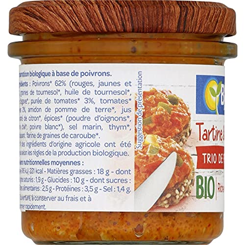 BJORG - Tartine Et Cuisine Poivrons 135G - Lot De 4 - Offre Special