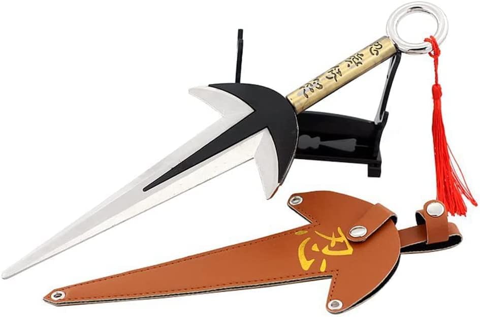 12 Inch Big Weapon Ninja Kunai Kakashi Namikaze Minato Yondaime Model Metal Action Figure Toys Gift (Sliver)