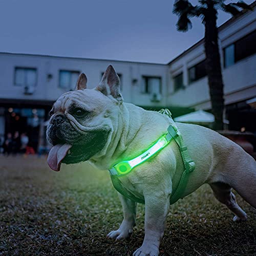 Laroo 9411 Light Up Dog Collar With Nylon Stickers, Universal Glowing Collar Accessories For Leash Harness, Silicone Waterproof Dog Led Flashing Collar Night Outdoor Safety thumb #5