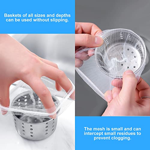 Disposable Mesh Sink Strainer Bags: 400Pcs Kitchen Mesh Sink Strainer Bags, Sink Filter Mesh Bag, Anti Clogging Elastic Kitchen Sink Net Strainer Filter Bags Fits Of Sink Strainer #TOP1