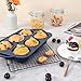 Vnray Jumbo Silicone Muffin Pan with Metal Frame, Non Stick Silicone Cupcake Pan with Handles 6 Cup, BPA Free Silicon Muffin Tin Tray Extra Large for baking, egg bites, Cupcake Mold Grey