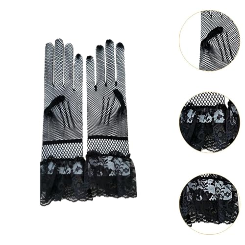 Women Short Lace Gloves Formal Wedding Vintage Fishnet for Costume Prom Cutout Accessories Tea Party Dinner4