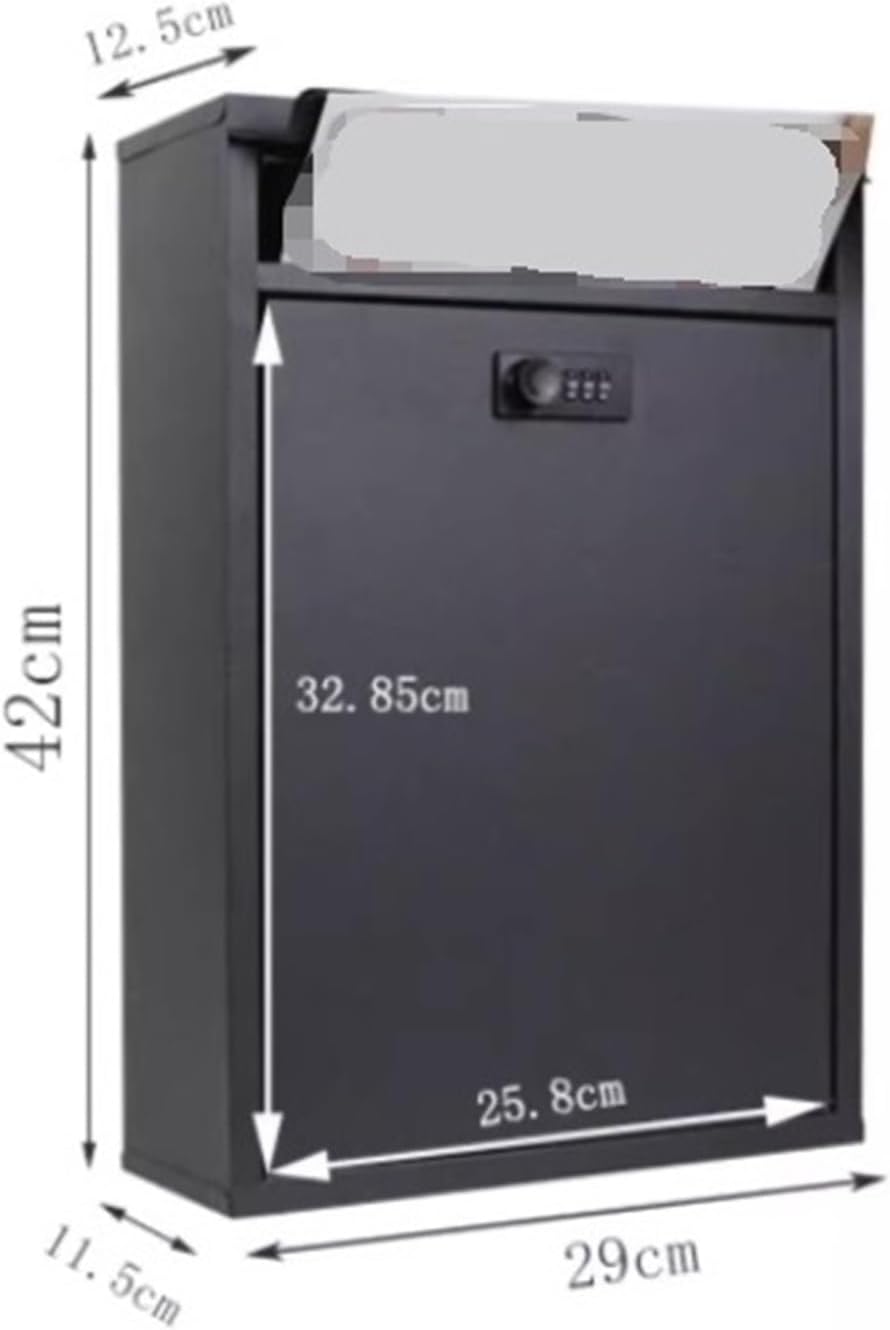 Drop Box Mailbox Rainproof Wall Mount Mailbox Wall Mountable Large Hanging Mailboxes Water Proof Keyless Mailbox Outdoor Letter Box(Green)