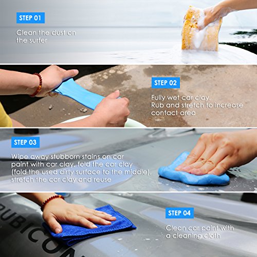 Car Clay Bar Auto Detailing Clay 4pcsx100g Wash Cleaner Auto Wash Clay Bar Glass and Vehicles Magic Car Clean Clay Bar with Towel Included - Thumbnail 4