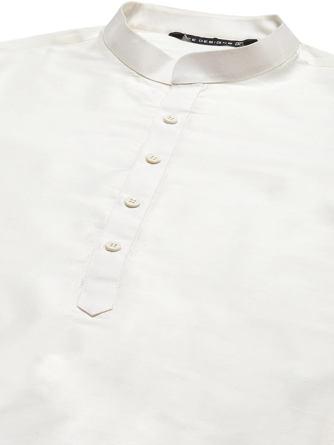 See Designs Men White Cotton Slik Straight Kurta With Pyjama