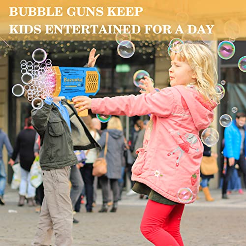 Bubble Gun, Bazooka Bubble Gun, 69 Hole Bubble Gun With 4 Bottles Of Bubble Liquid, Bubble Launcher Toys Gifts For Adults Children Playing And Indoor Outdoor Party-Yellow #TOP5