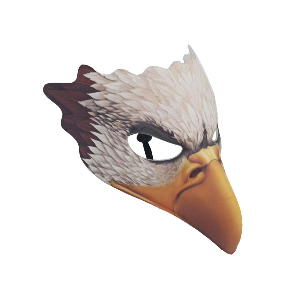NewL Halloween 3D Animal Half Face Mask Masquerade Party Cosplay Costume for Women and Men (White Eagle) — image 1