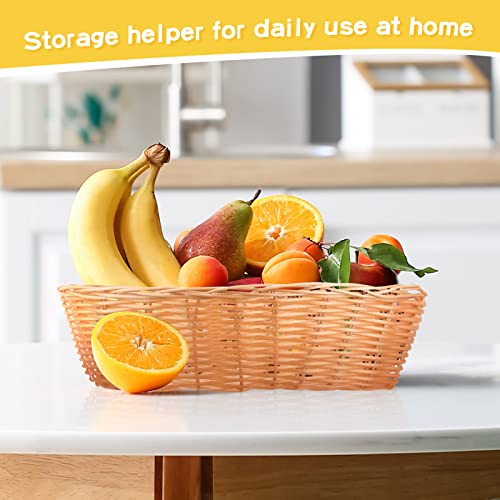 Mumufy 24 Pcs Plastic Oval Baskets Bulk 12.6 Inch Large Bread Basket Woven Empty Gift Baskets Fruit Vegetables Food Storage Basket For Serving Display Home Kitchen Restaurant Thanksgiving Christmas #TOP3