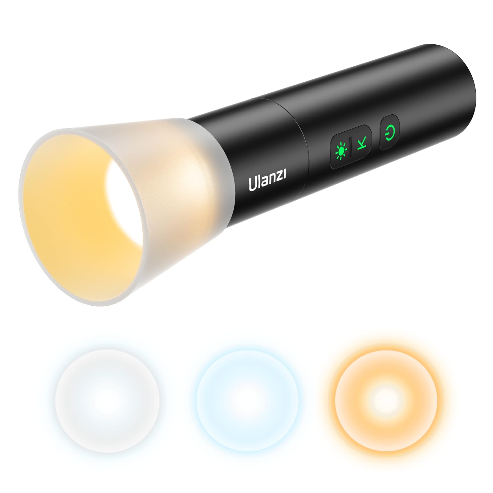 ULANZI LM07 LED Photography Flashlight, Handheld Videography Fill Light Spotlight 2000K-5500K-8000K Bi-Color Zoomable 2000mAh Rechargeable Portable Video Light for Photo, Video, Content Creation