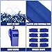 FineCheer 28 Pcs Spirit Support Items 6 Set Team Spirit Week Accessories Including Headbands Whistles Cheerleading Pompoms Sports Stickers for Sports Watching Games Cheering(Blue)