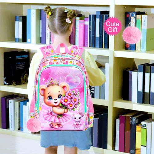 Image of WZLVO 3PCS Kids Backpack for Girls, Unicorn Dinosaur Animal Prechool Elementary Kindergarten School Bookbag with Lunch Box