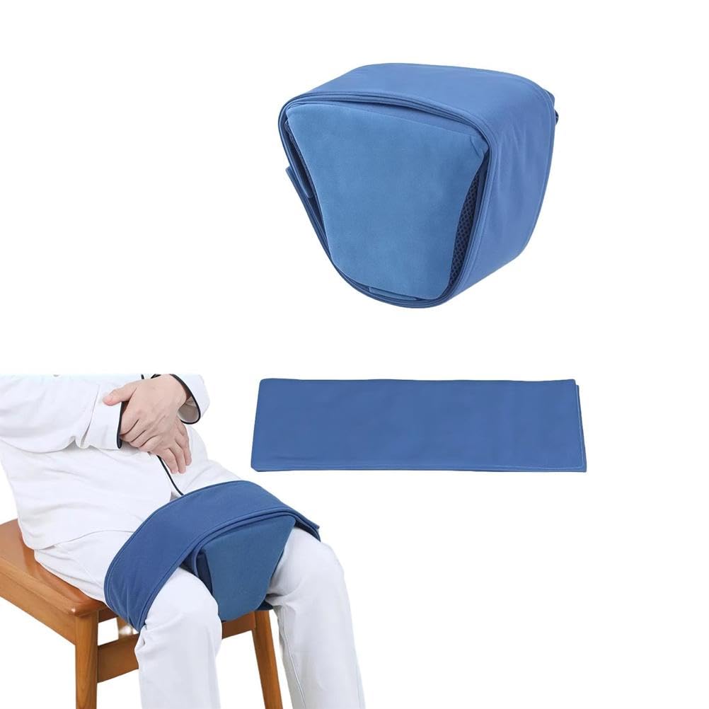 Almohada de posición de rodilla con paquetes de gel para recuperación postoperatoria, cojín antideslizante y cuña con cinturón de seguridad